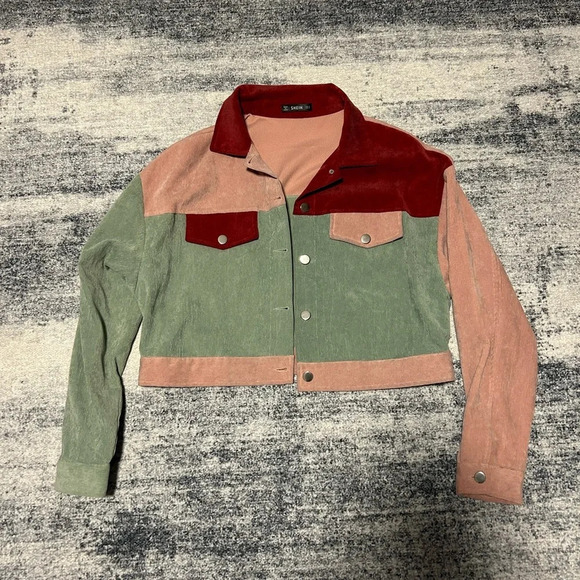 Corduroy Colorblock Jacket - Picture 1 of 4